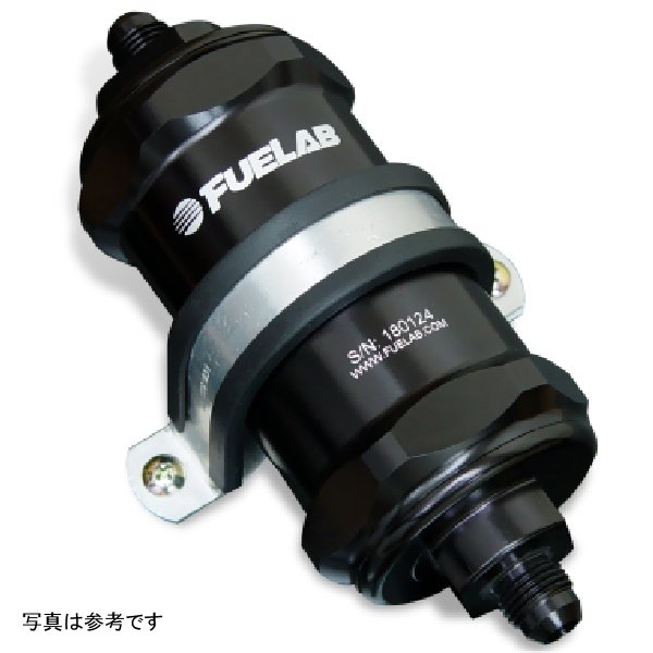 【USA在庫あり】 Fuelab 818 インライン燃料フィルター 標準 - 10AN In/Out 100ミクロンステンレス ブラック flb81823-1 JP店
