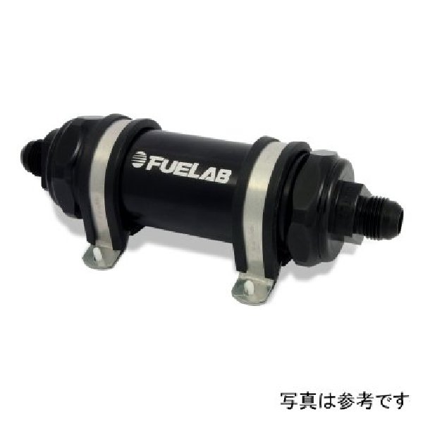 【USA在庫あり】 Fuelab 828 インライン燃料フィルター ロング - 8AN In/Out 40 ミクロン ステンレス - ブラック flb82812-1 JP店