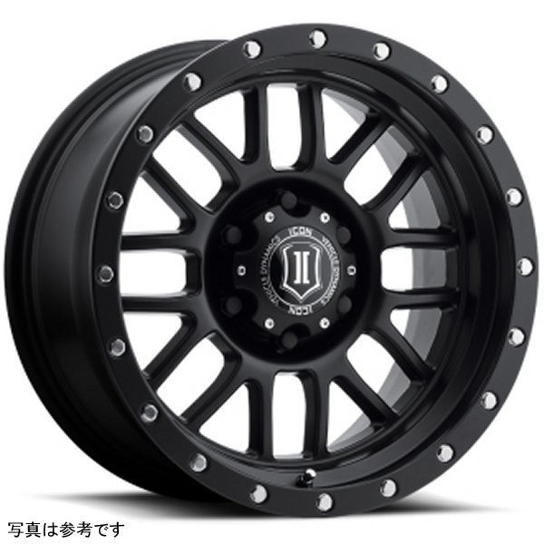 【USA在庫あり】 ICON Alpha 17x8.5 6x5.5 0mm Offset 4.75in BS 106.1mm Bore Satin Black Wheel ico1217858347SB JP店