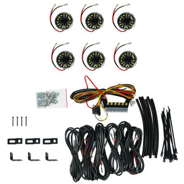 【USA在庫あり】 KC HiLiTES Cyclone V2 LED - Rock ライト - 6-ライト System - クリア - 5W Flood Beam kcl91040 JP店