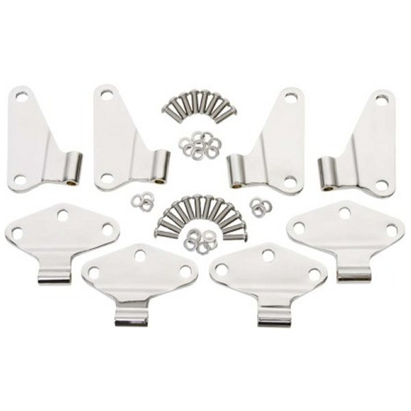 【USA在庫あり】 Kentrol 07年-18年 ジープ ラングラー JK Body Door Hinge セット 8 Pieces 4 Door - Polished シルバー ken30581 JP店