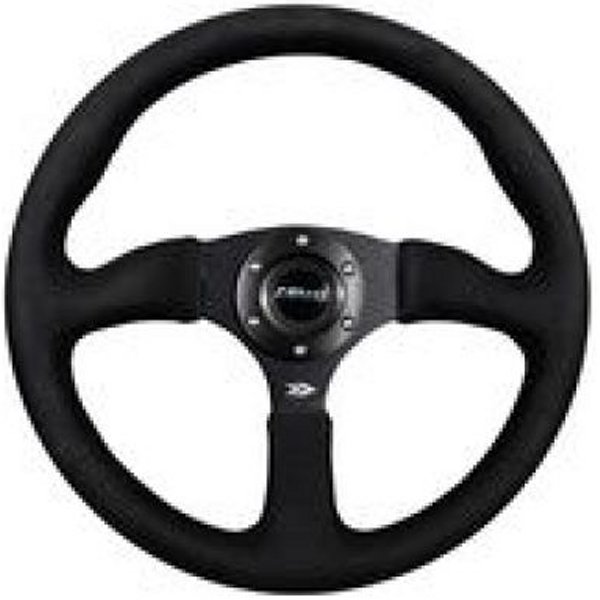 【USA在庫あり】 NRG Reinforced ステアリングホイール (350mm / 2.5in. Deep)Blk Alcantara Comfort Grip w/4mm Matte Blk Spokes nrgRST-023MB-SA JP店