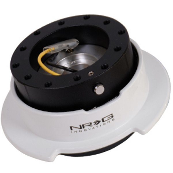 【USA在庫あり】 NRG Quick Release Kit Gen 2.5 ブラック / ホワイト Ring w/Finger Grooves nrgSRK-250BK-WT JP店