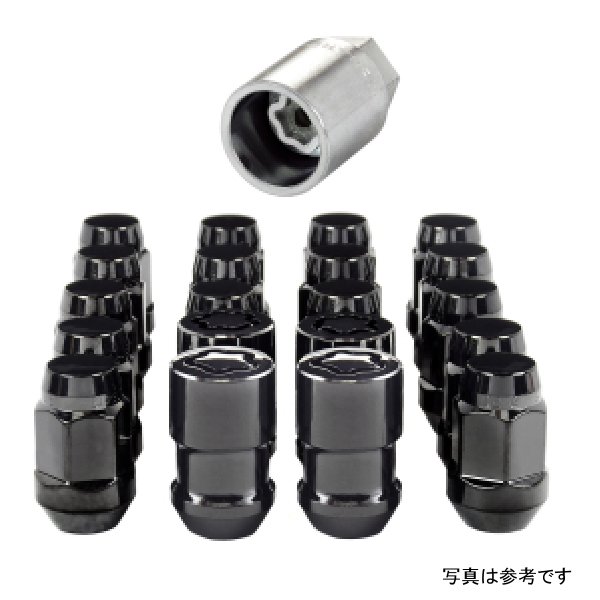【USA在庫あり】 McGard 5 Lug Hex インストールキット w/Locks (コーンシートナット / Bulge) M12X1.5 / 3/4 Hex / 1.45in. L - ブラック mcg84538 JP店