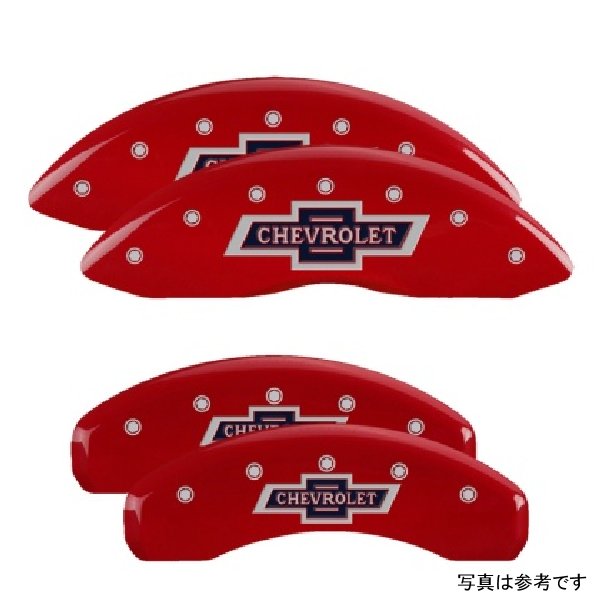 【USA在庫あり】 MGP 4 Caliper Covers Engraved F & R 100 Anniversary レッド フィニッシュ シルバー Char 2019 シボレー シルバラード 1500 mgp14252SBANRD JP店