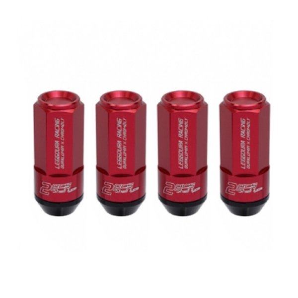 【USA在庫あり】 Project Kics Leggdura Racing Shell Type Lug Nut 53mm Closed-End Look 16 Pcs + 4 Locks 12X1.25 レッド pjkWCL5313R JP店