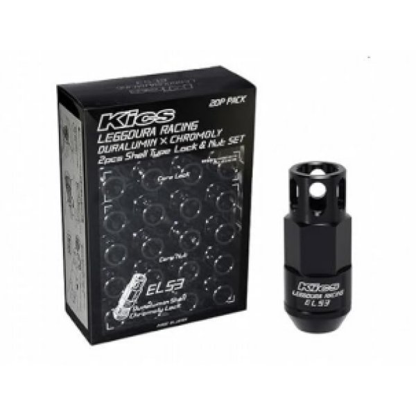 【USA在庫あり】 Project Kics Leggdura Racing 53mm EL53 Shell Type Lug Nut 16 Pcs + 4 Locks 12X1.50 ブラック pjkWEL5311K JP店