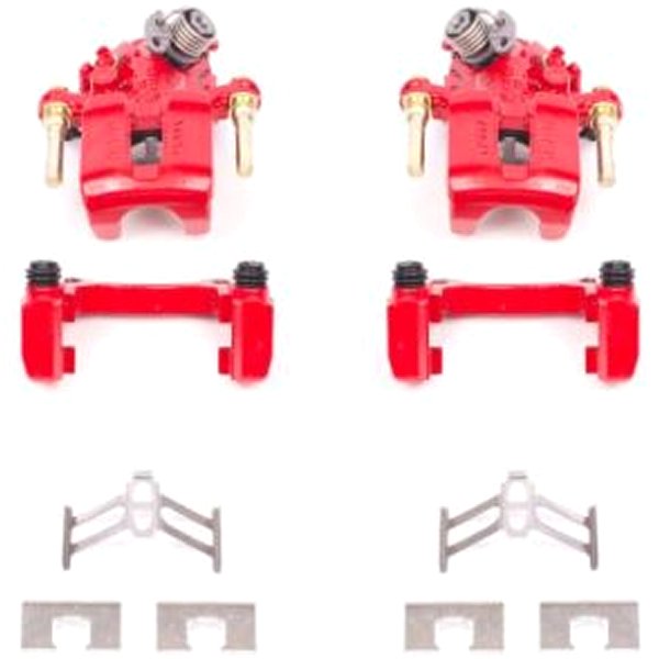 【USA在庫あり】 Power Stop 92年-01年 ホンダ Prelude リヤ レッド Calipers w/ブラケットs - 2個 psbS1612 JP店
