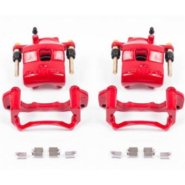 【USA在庫あり】 Power Stop 99年-03年 マツダ Protege フロント レッド Calipers w/ブラケットs - 2個 psbS2602 JP店