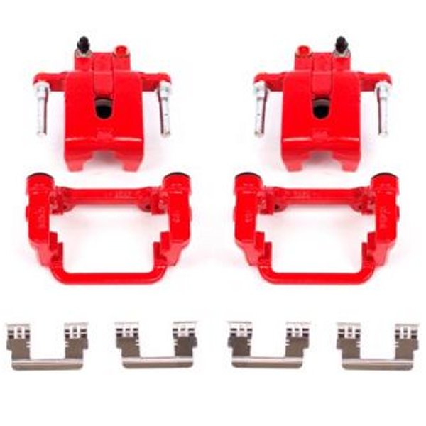 【USA在庫あり】 Power Stop 05年-19年 Chrysler 300 リヤ レッド Calipers w/ブラケットs - 2個 psbS4992 JP店