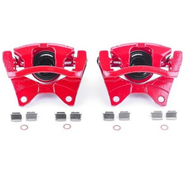 【USA在庫あり】 Power Stop 07年-11年 ダッジ Nitro リヤ レッド Calipers w/ブラケットs - 2個 psbS5046 JP店