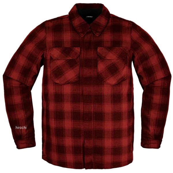 アイコン ICON 2024年秋冬モデル ジャケット FALLBLOCK CX FLANNEL 赤 2XLサイズ 2820-6978 JP店