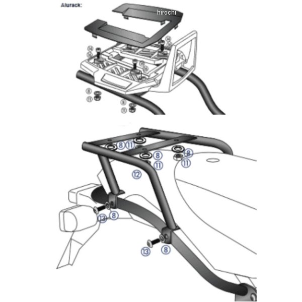 ヘプコアンドベッカー トップケースキャリア アルラック 05年-08年 BMW HP2 黒 650645 01 01 JP店|株式会社ヒロチー商事 店