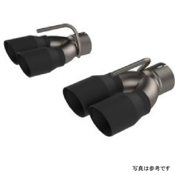 【USA在庫あり】 QTP 15年-18年 ダッジ Challenger 6.2L/6.4L 304SS Screamer エキゾースト 3in Quad Tip アダプター w/ブラック Tips qtp430115TB JP店