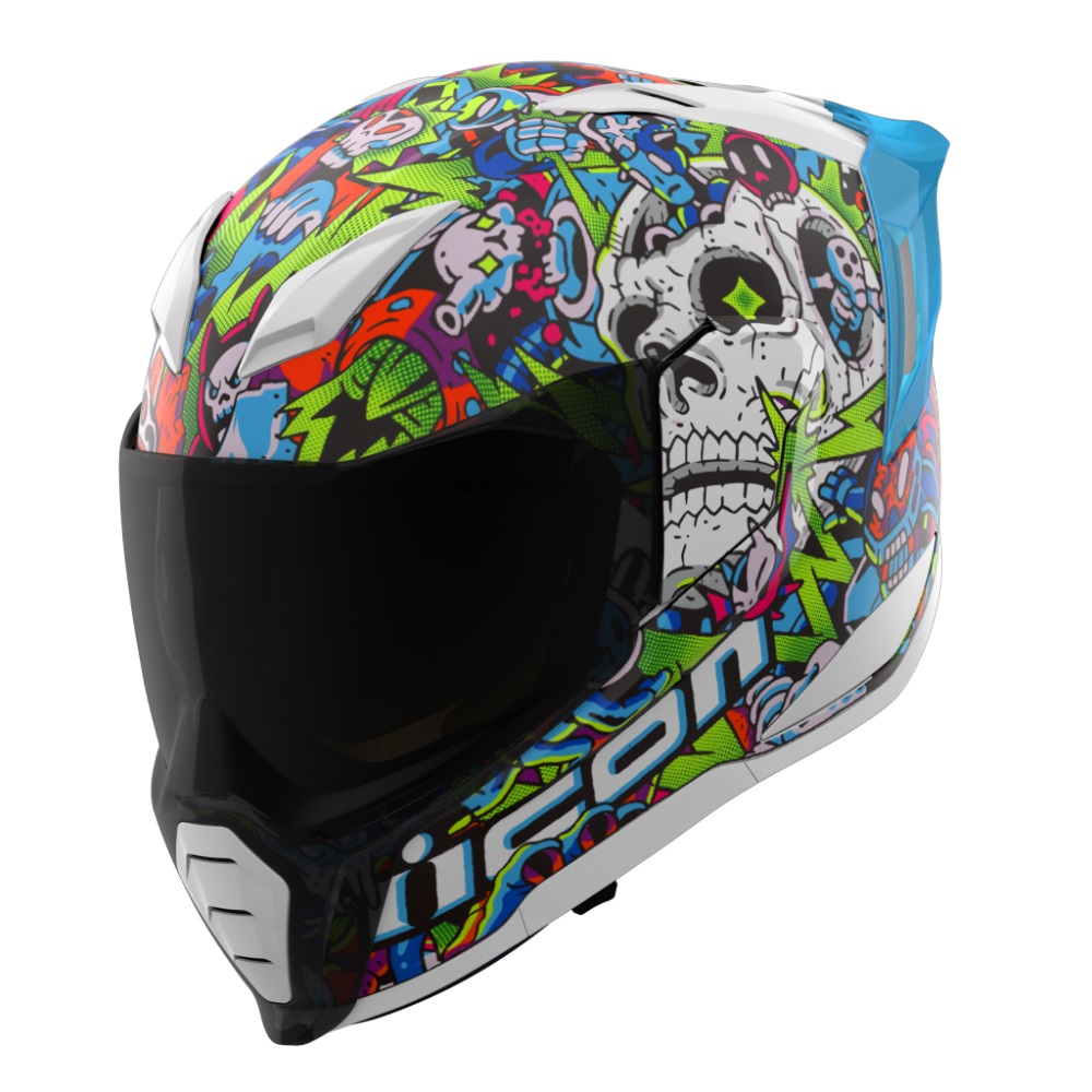 アイコン ICON フルフェイスヘルメット ULTRAFLITE DOODLE 3 青 2XLサイズ 0101-18066 JP店
