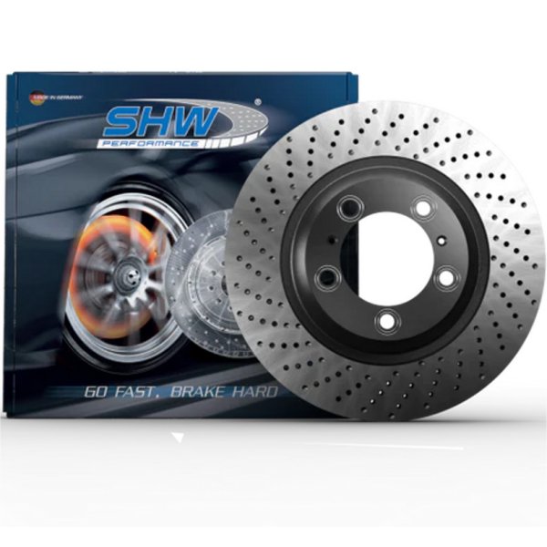 【USA在庫あり】 SHW 13-16 ポルシェ Boxster 2.7L w/o Ceramic Brakes Left フロント Drill-Dimp MB ブレーキローター (98135140101) shwPFL39811 JP店
