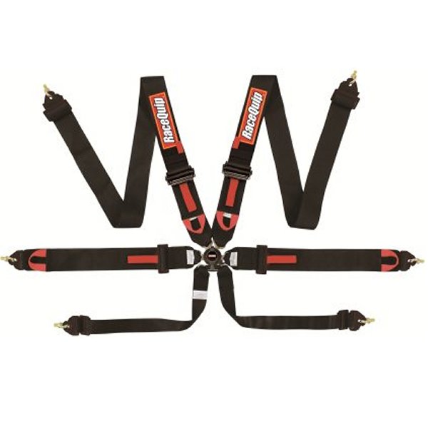 【USA在庫あり】 RaceQuip ブラック FIA CAMLOCK 6pt Pull Down Lap rqp851001 JP店