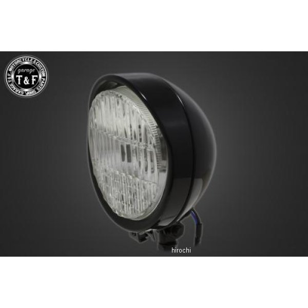 ガレージT＆F 5.5インチバイザーヘッドライト+ステー DS1100 クラシック ブラック/クリア 4020618 JP店