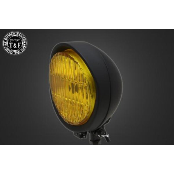 ガレージT＆F 5.5インチバイザーヘッドライト+ステー ビラーゴ250 マットBK/イエロー 4020696 JP店
