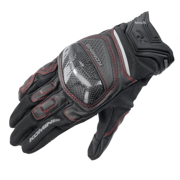 【メーカー在庫あり】 GK-268 コミネ KOMINE 春夏モデル カーボンメッシュグローブ 黒/赤 Lサイズ 06-268 JP店