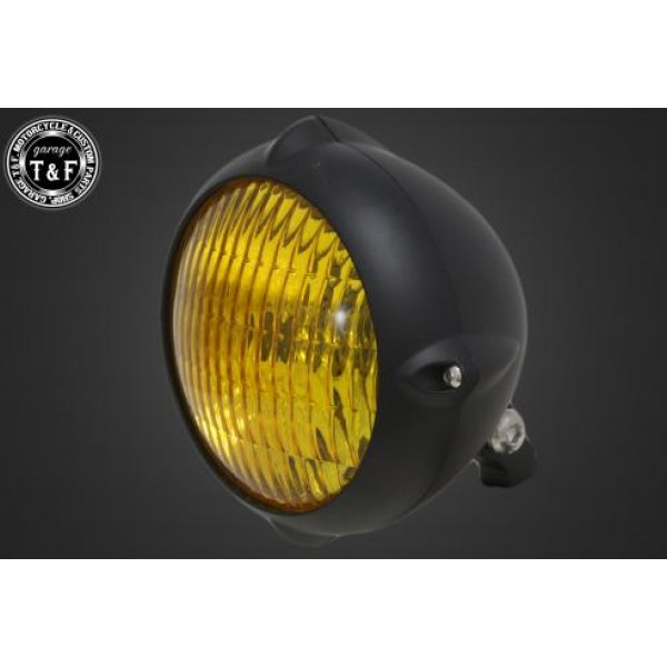 ガレージT&F 5.75in ビンテージヘッドライト(マットブラック)クラシックレンズ(イエロー)+ステーA DS1100 4021227 JP店｜株式会社ヒロチー商事 店