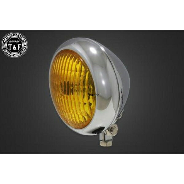 ガレージT&F 4.5in トラクターヘッドライト メッキ/イエローレンズ+ステーA DS250 4023024 JP店
