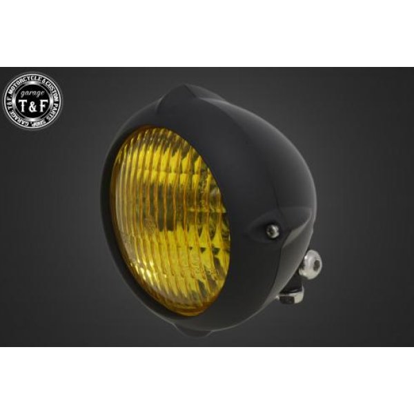 ガレージT&F 4.5in ビンテージライト(マット黒)クラシックレンズ(黄)+ステーB バルカン400クラシック 4021568 JP店