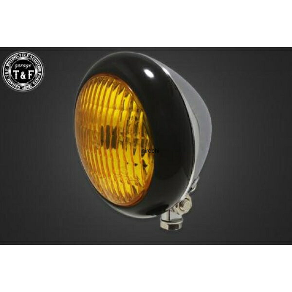 ガレージT&F 4.5in トラクターライト(黒/メッキ)黄レンズ+ステーB イントルーダー400 4023257 JP店