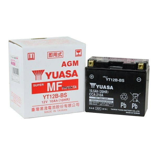 【メーカー在庫あり】 NBS バイクパーツセンター 台湾YUASA ユアサ バッテリー 液入り充電済み YT12B-BS 113310 JP店
