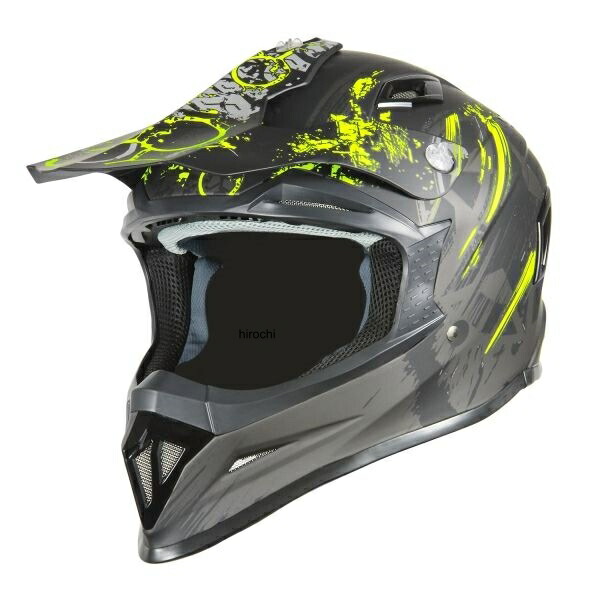 【メーカー在庫あり】 NBS バイクパーツセンター A-762 オフロードヘルメット グラフィックマットイエロー 702104 JP店