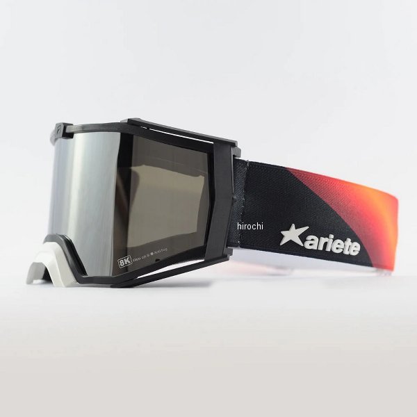 【メーカー在庫あり】 アリート ariete 8K TOP DESERT ゴーグル フレーム：ブラック/レンズ：スモークミラー/ストラップ：レッド 4550646163943 JP店