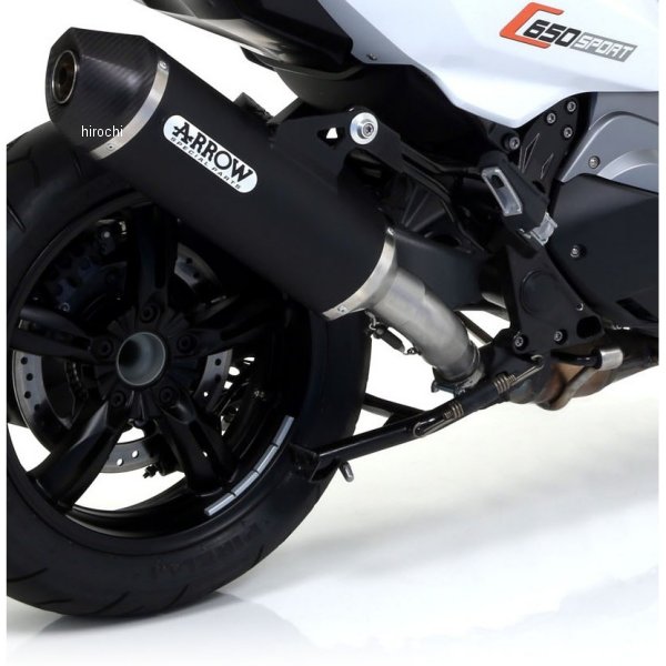 アロー ARROW スリップオンマフラー Race-Tech 触媒なし 16年-20年 BMW C650Sport アルミダーク 73512AKN+73009MI JP店