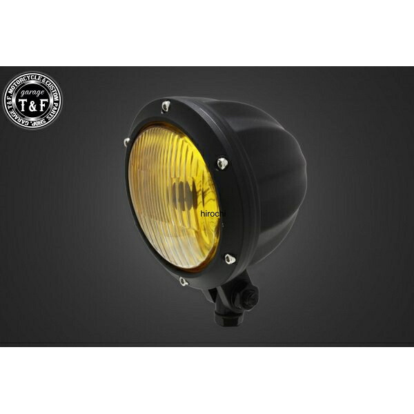 ガレージT&F 4.5in シトラスヘッドライト(マットブラック)イエローレンズ+ステーA バルカン400(II) 4024113 JP店