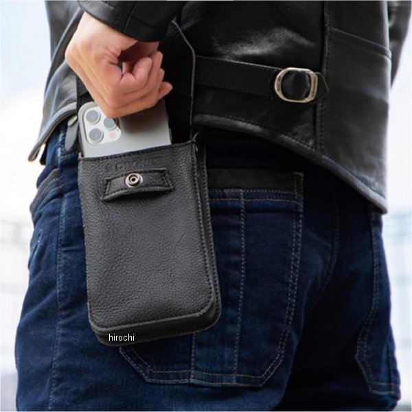 【メーカー在庫あり】 デグナー DEGNER W-124 レザースマートフォンケース ブラック 4524486104565 JP店