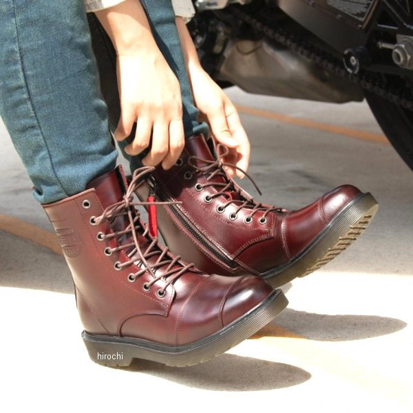 HS-B8A デグナー DEGNER レディースシフトガード付レザーZIPブーツ ワイン 24.5cm 4524486107313 JP店｜株式会社ヒロチー商事 店