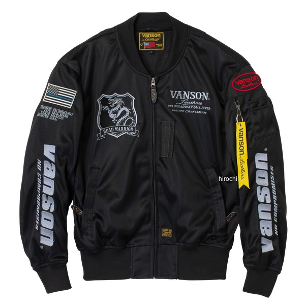 【メーカー在庫あり】 バンソン VANSON 2026年春夏モデル メッシュMA-1ジャケット 2XLサイズ BK/SV VS26101S JP店
