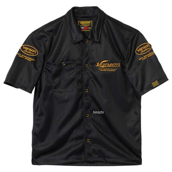 【メーカー在庫あり】 バンソン VANSON 2026年春夏モデル メッシュワークシャツ Lサイズ BK/YE TVS2605S JP店