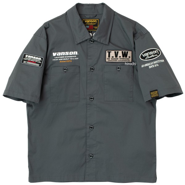 【メーカー在庫あり】 バンソン VANSON 2026年春夏モデル コットンワークシャツ XLサイズ GY/WH SVS2606S JP店