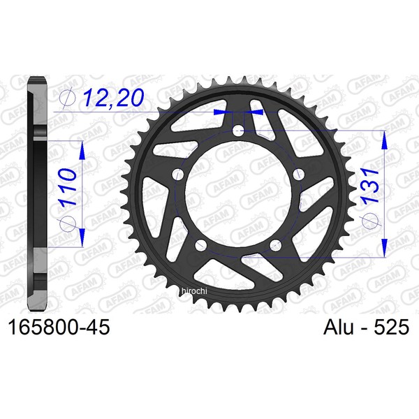 【メーカー在庫あり】 アファム AFAM リアスプロケット 45T/525 BMW 09年-16年 S1000RR 等 165800-45 JP店|株式会社ヒロチー商事 店
