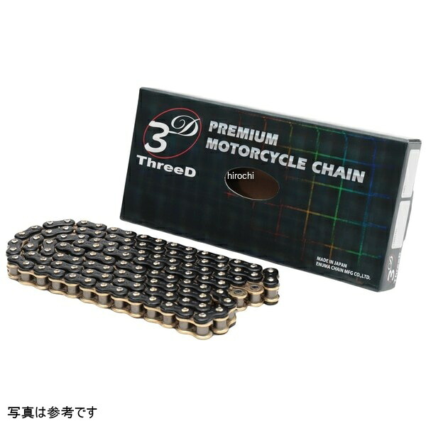 EKチェーン 江沼チェーン ThreeD 525ZN/3D 124L カシメ ZNシリーズ ブラック&ゴールド 4571291778382 JP店