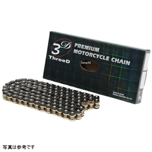 EKチェーン 江沼チェーン ThreeD 525ZN/3D 136L カシメ ZNシリーズ ブラック&ゴールド 4571291778443 JP店