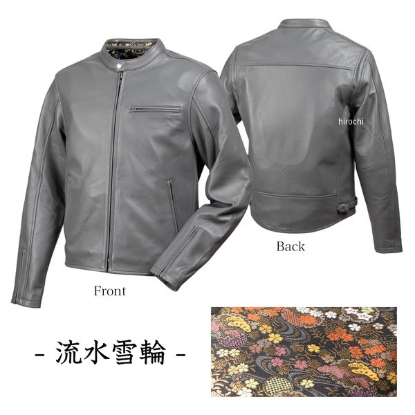 【New】 デグナー DEGNER 金襴レザージャケット メンズ 流水雪輪 グレー XL 21SJ-14K JP店