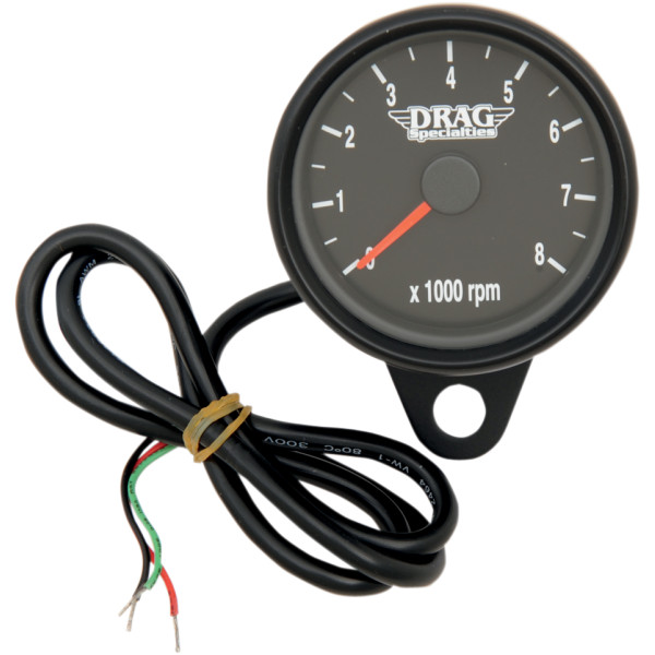 【USA在庫あり】 DRAG 2.4インチ 電子タコメーター 8000rpm 黒ボディー/黒/オリジナル針 2211-0125 JP店