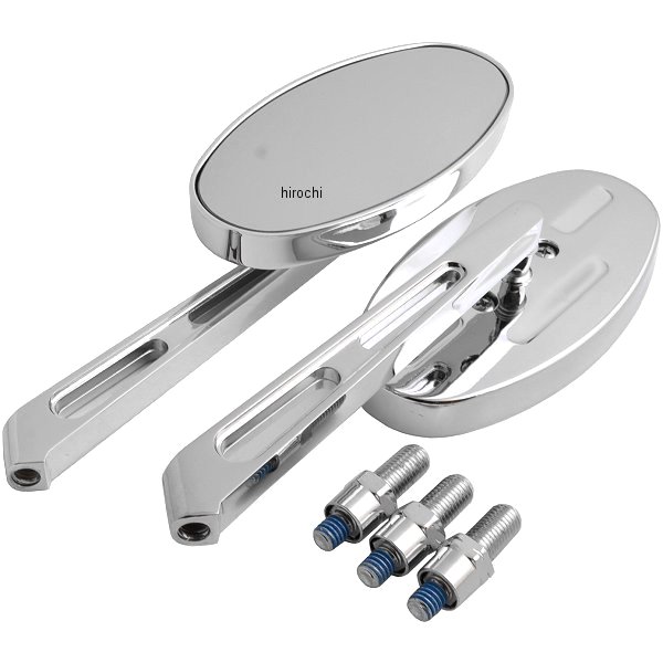【USA在庫あり】 エムゴ EMGO ミラー オーバルビレット クローム ショートステム(左右ペア) 20-26305 JP