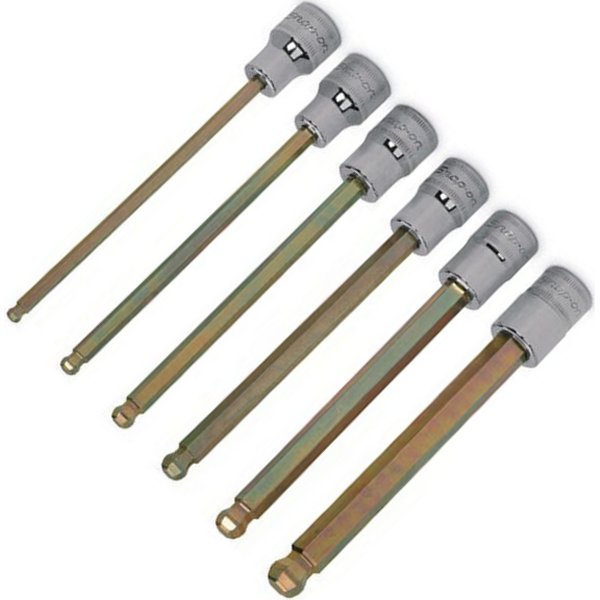 【USA在庫あり】 スナップオン Snap-on 3/8インチ ソケット ヘキサ ボール ロング ミリサイズ 6点セット 206EFABLM JP店