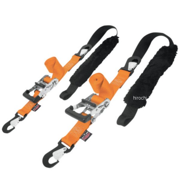 【USA在庫あり】 パワータイ POWERTYE 幅2インチ 51mm ラチェット タイダウンキット 6.5フィート 1.98m オレンジ 左右ペア 3920-0172 JP