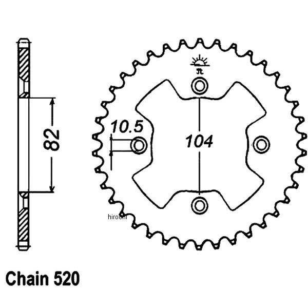 【USA在庫あり】 JT チェーン JT Chains スプロケット リア 40T/520 86年 ATC350X スチール JTR1352-40 JP店