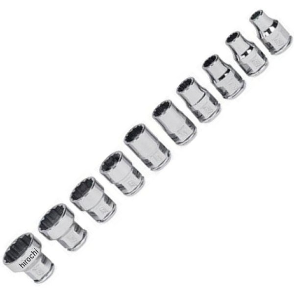 スナップオン Snap-on ロープロファイル ソケット 12尖んがり 10個 仕掛ける (3/16in-9/16in) 110RT JP店