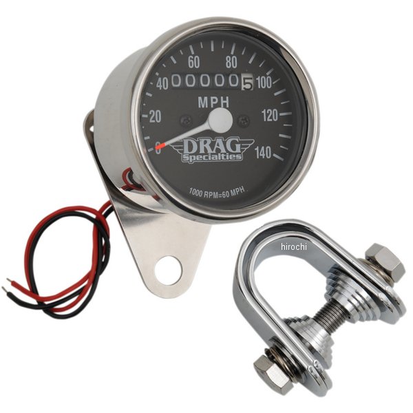 【USA在庫あり】 DRAG 機械式スピードメーター(140MPH) 2.4インチ(61mm) 黒 DS-244130 JP店 12,652円