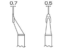【メーカー在庫あり】 エスコ(ESCO) 0.7x2.0mm 交換用こて先(EA304AH-5用) 000012252250 JP